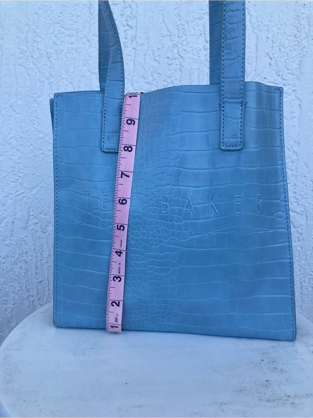 NWT Ted Baker London Blue Croc Embossed The Icon Tote Bag Shopper Handbag Purse